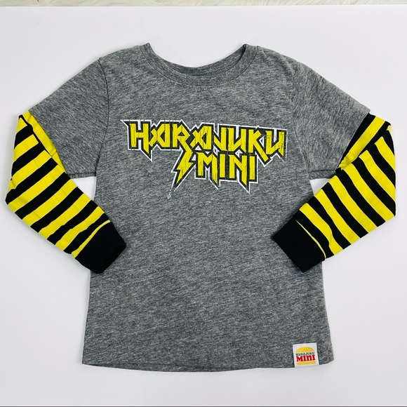 Harajuku Mini X Target Boys Long Sleeve Striped Gray Gwen Stefani Sz 4T T-shirt - Picture 2 of 7